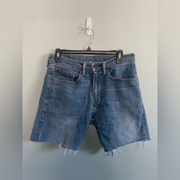 Levi’s Women’s 505 Blue Denim High Waisted Cutoff Shorts Sz 31 - Picture 1 of 7